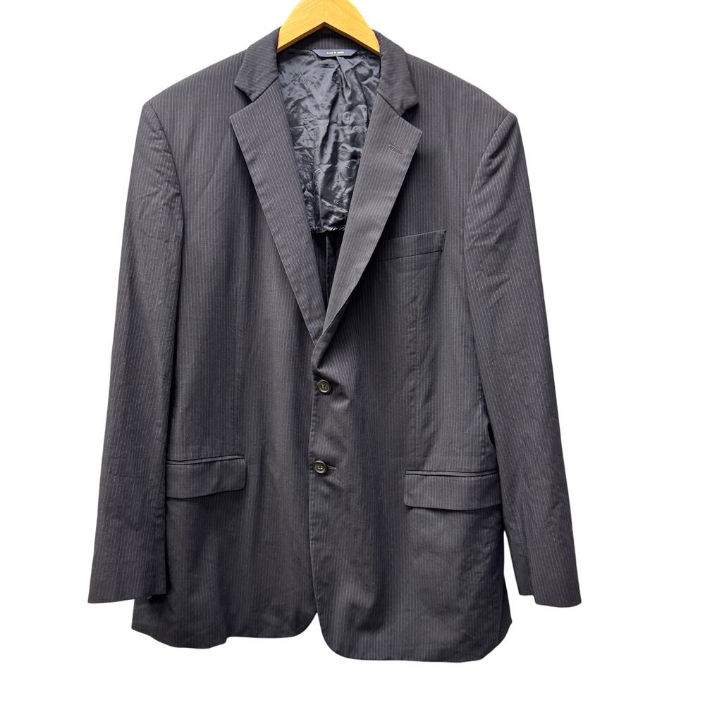 Brooks Brothers Blazer Mens 44‎ R Fitzgerald BrooksCool Blue Pinstripe Coastal